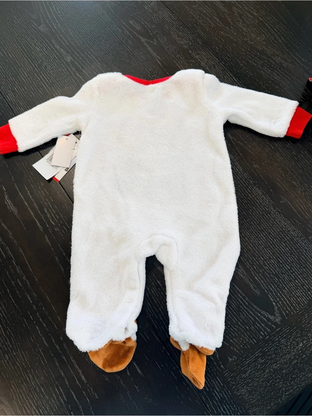 My 1st Christmas Rudolph Pajama Set - White & Red Holiday Sleepwear with Plush